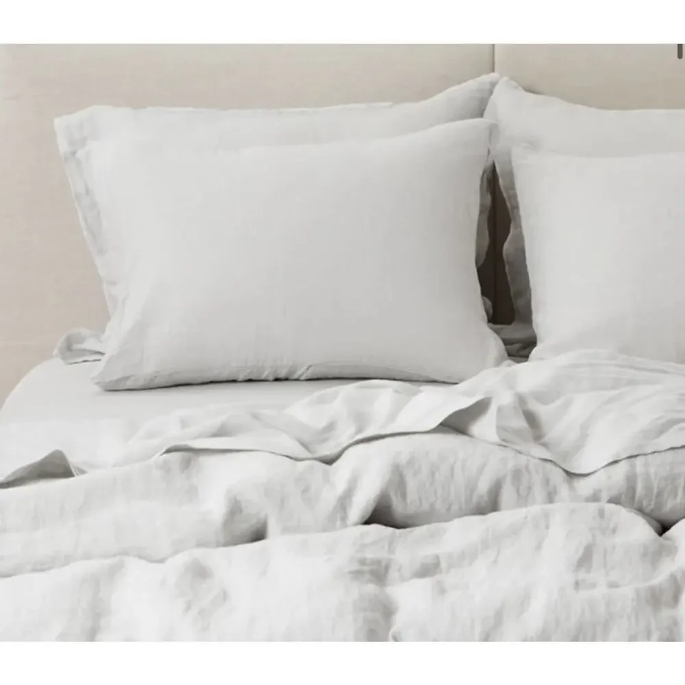 Parachute Grey 100% Linen Pillow Cases (2) King Size NEW